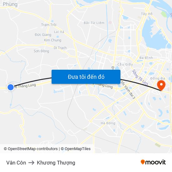 Vân Côn to Khương Thượng map