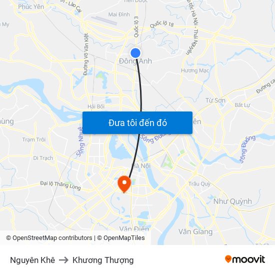 Nguyên Khê to Khương Thượng map