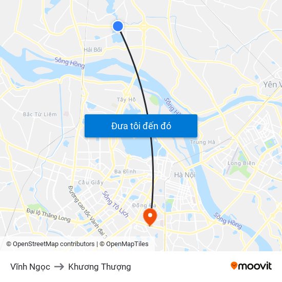 Vĩnh Ngọc to Khương Thượng map