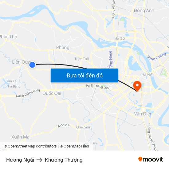 Hương Ngải to Khương Thượng map