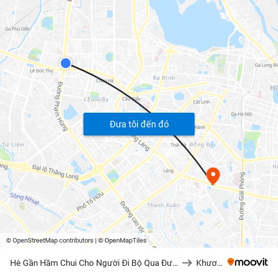 2b Phạm Văn Đồng to Khương Thượng map