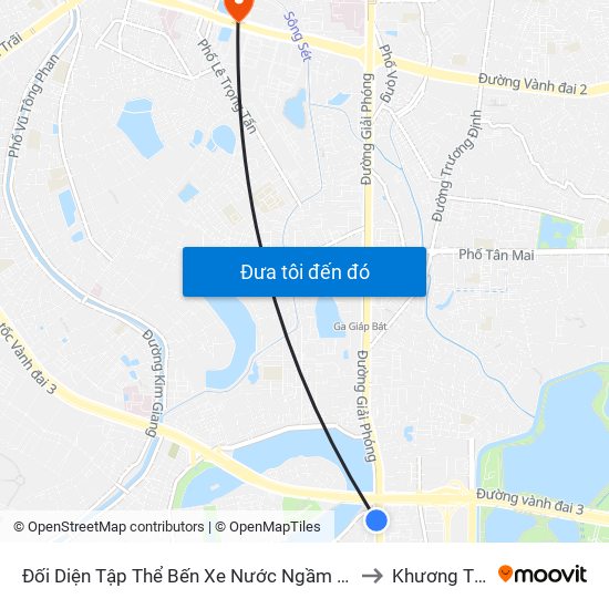 Đối Diện Tập Thể Bến Xe Nước Ngầm Hà Nội - Ngọc Hồi to Khương Thượng map