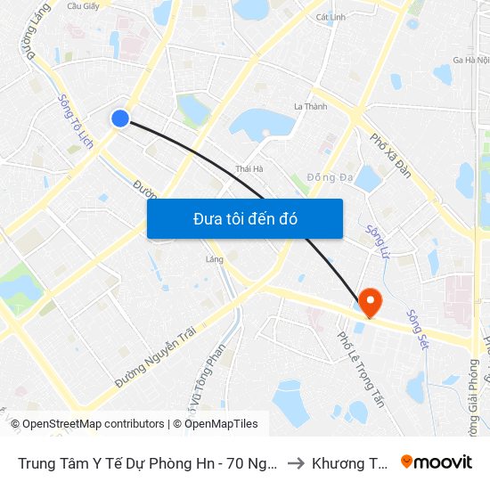 Trung Tâm Y Tế Dự Phòng Hn - 70 Nguyễn Chí Thanh to Khương Thượng map