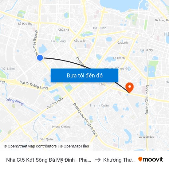 Nhà Ct5 Kđt Sông Đà Mỹ Đình - Phạm Hùng to Khương Thượng map