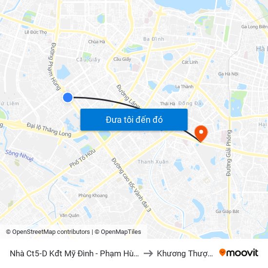 Nhà Ct5-D Kđt Mỹ Đình - Phạm Hùng to Khương Thượng map