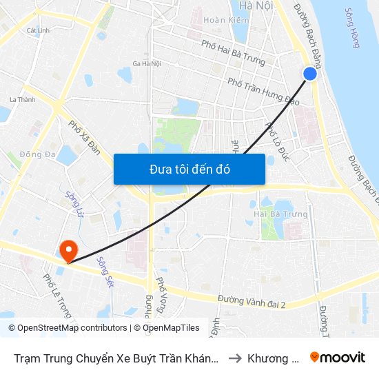 Trạm Trung Chuyển Xe Buýt Trần Khánh Dư (Khu Đón Khách) to Khương Thượng map