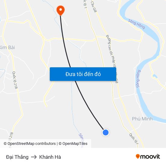 Đại Thắng to Khánh Hà map