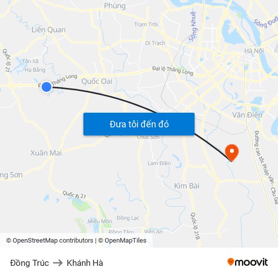 Đồng Trúc to Khánh Hà map