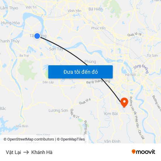 Vật Lại to Khánh Hà map