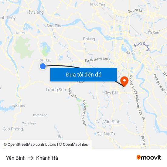 Yên Bình to Khánh Hà map