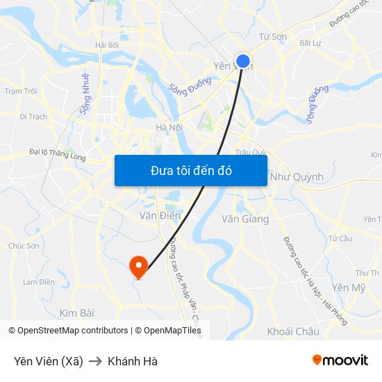 Yên Viên (Xã) to Khánh Hà map