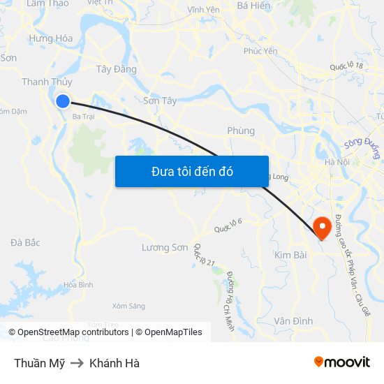 Thuần Mỹ to Khánh Hà map