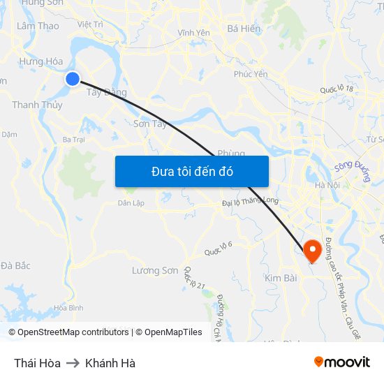 Thái Hòa to Khánh Hà map