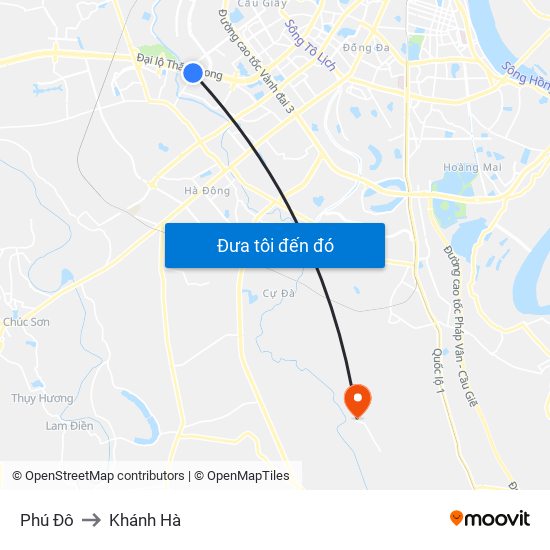 Phú Đô to Khánh Hà map