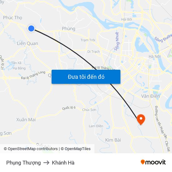 Phụng Thượng to Khánh Hà map