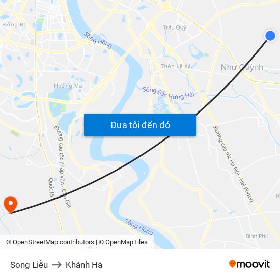 Song Liễu to Khánh Hà map