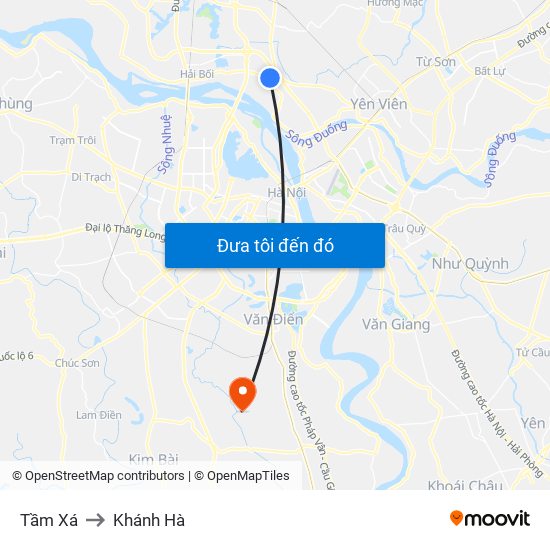 Tầm Xá to Khánh Hà map