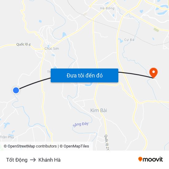 Tốt Động to Khánh Hà map