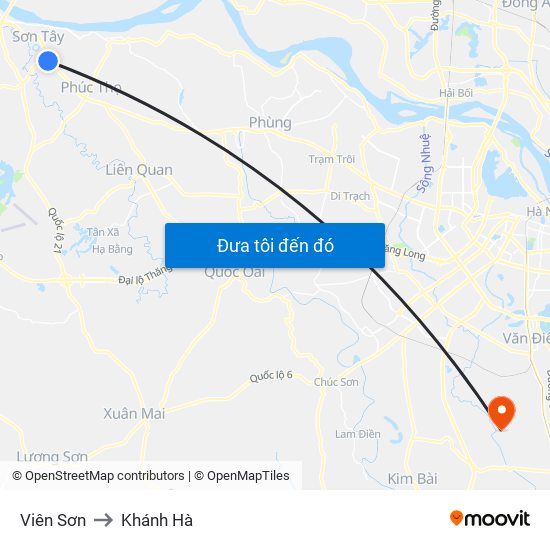 Viên Sơn to Khánh Hà map