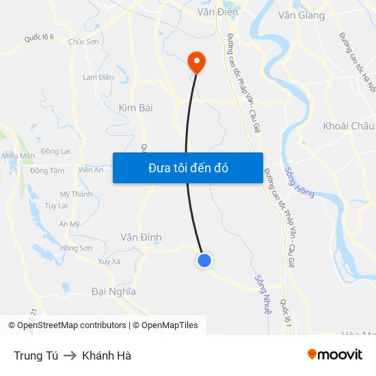 Trung Tú to Khánh Hà map