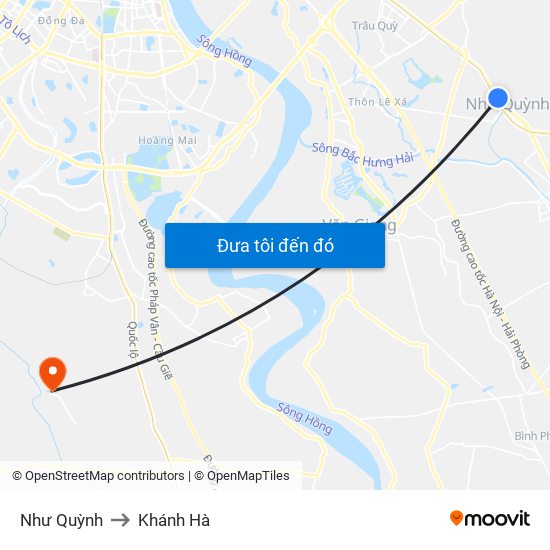 Như Quỳnh to Khánh Hà map