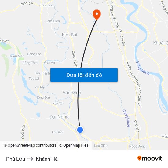 Phù Lưu to Khánh Hà map