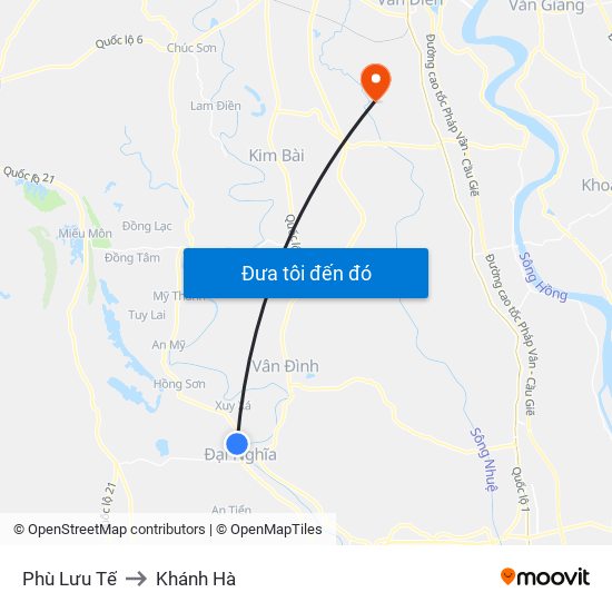 Phù Lưu Tế to Khánh Hà map