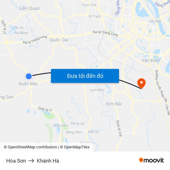 Hòa Sơn to Khánh Hà map