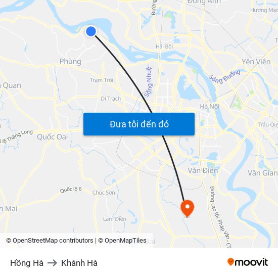 Hồng Hà to Khánh Hà map