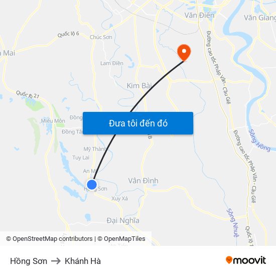 Hồng Sơn to Khánh Hà map
