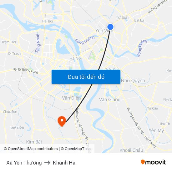 Xã Yên Thường to Khánh Hà map