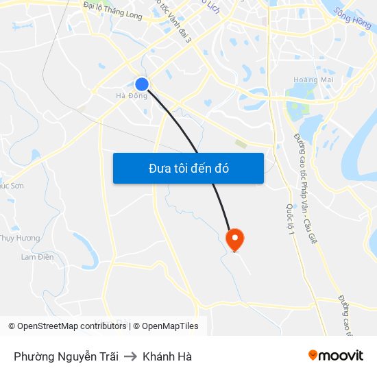 Phường Nguyễn Trãi to Khánh Hà map