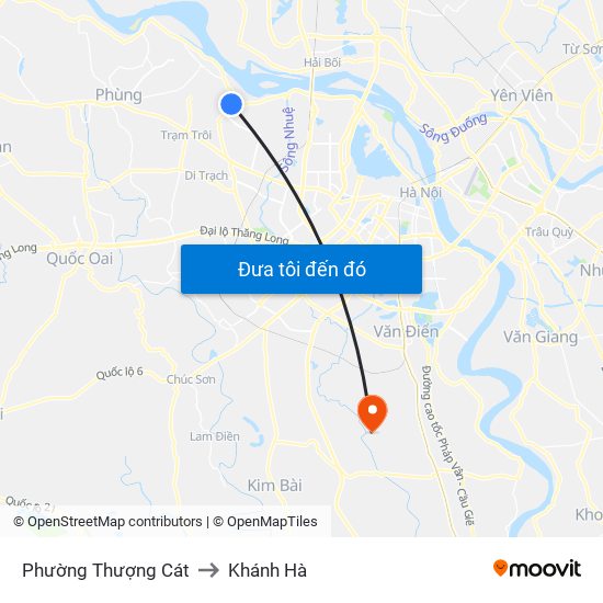 Phường Thượng Cát to Khánh Hà map