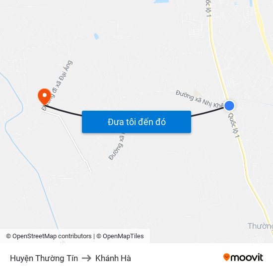 Huyện Thường Tín to Khánh Hà map