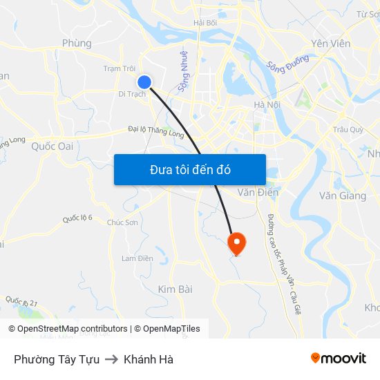 Phường Tây Tựu to Khánh Hà map