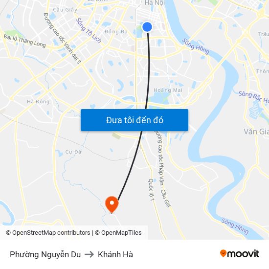 Phường Nguyễn Du to Khánh Hà map