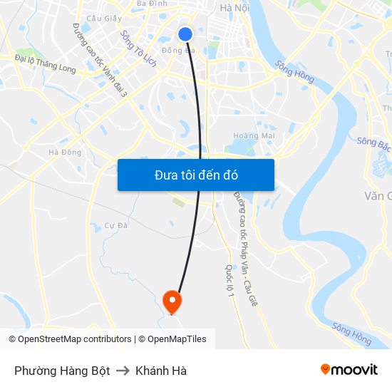 Phường Hàng Bột to Khánh Hà map