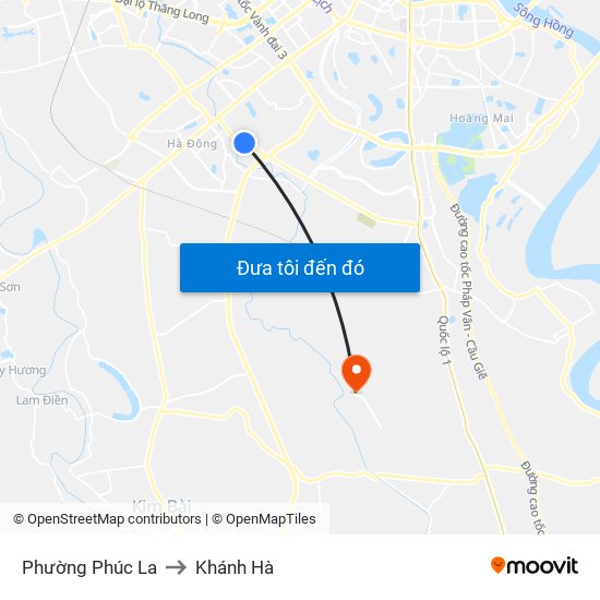 Phường Phúc La to Khánh Hà map