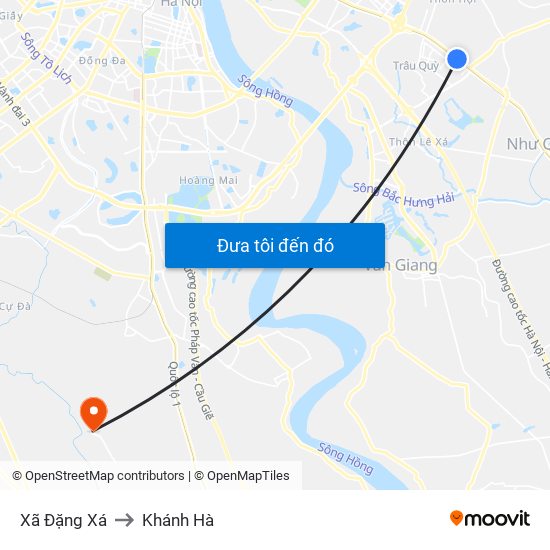 Xã Đặng Xá to Khánh Hà map