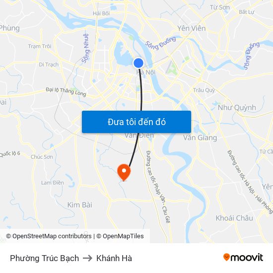Phường Trúc Bạch to Khánh Hà map