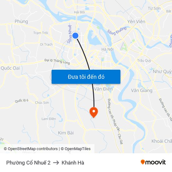 Phường Cổ Nhuế 2 to Khánh Hà map