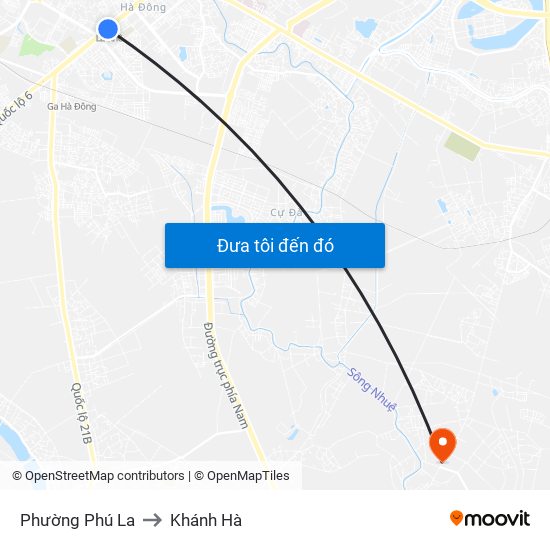 Phường Phú La to Khánh Hà map