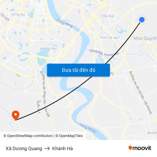 Xã Dương Quang to Khánh Hà map