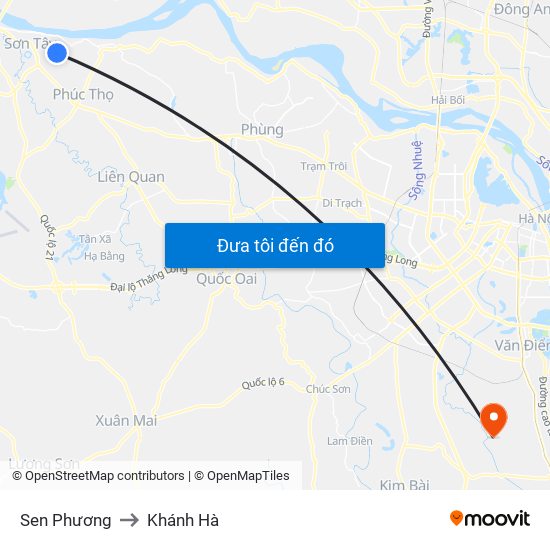 Sen Phương to Khánh Hà map