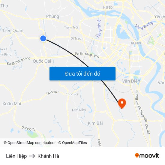 Liên Hiệp to Khánh Hà map