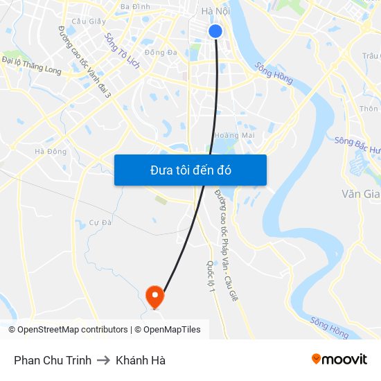 Phan Chu Trinh to Khánh Hà map