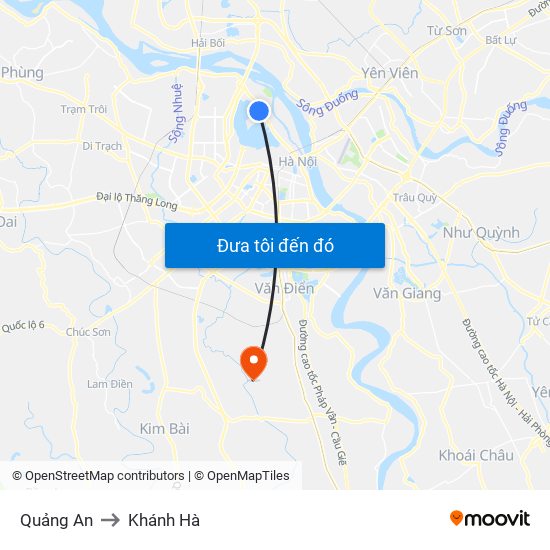 Quảng An to Khánh Hà map