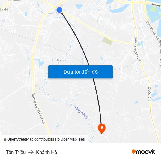 Tân Triều to Khánh Hà map