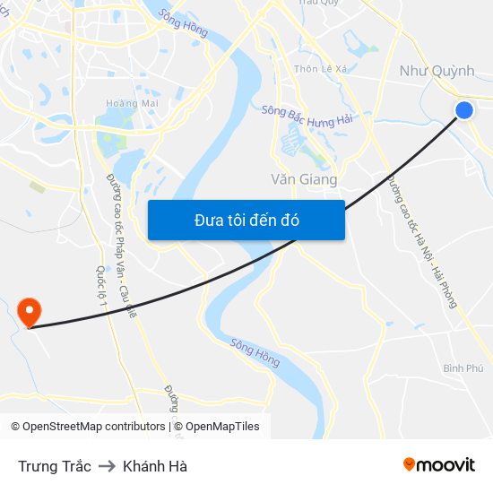 Trưng Trắc to Khánh Hà map