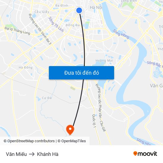 Văn Miếu to Khánh Hà map